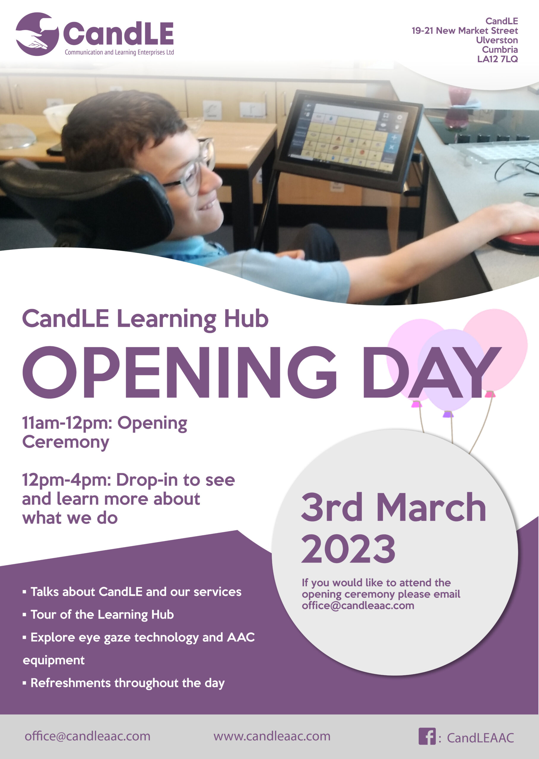 CandLE Learning Hub opening poster purple (1) copy