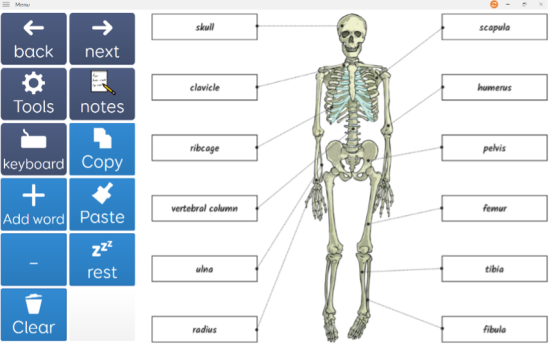 An interactive diagram with labels that read out when clicked.